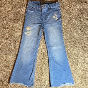 Wonder Nation Floral Embroidered Kids Jeans- Size 10-12